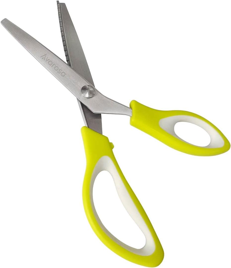 3 x Pinking Shears for Fabric Pinking Sewing Fabric shears Zig Zag Sewing scissors, Heavy Duty, Sharp and Durable Blade, Nice Clean Cutting, Comfortable Grip, Easy to Use, 9.5''