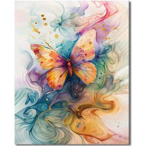 TFIAVSIN Abstract Paint by Numbers for Adults DIY Paint by Number Kits on Canvas Butterfly Painting by Numbers with Brushes Canvas Gifts Art Crafts for Home Walls 16"x20"(Frameless)