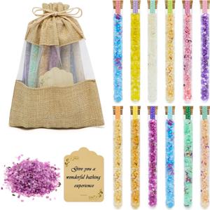 Bath Salt Gift Set for Women  12 Pack Epsom and Dead Sea Salt with Essential Oils, Daily Relaxing Soak for Tub or Foot Bath, Travel Size, 1oz Each