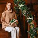 Zhengmy 16 Pcs 25 Inches Christmas Velvet Garland Ties Christmas Decorative Twist Ties for Banister Stairway Railing Reusable Flexible Twist for Xmas Home Decor Holiday Craft Wrapping(Earth Tones)