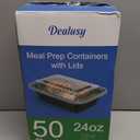 50 Pack (100-Piece) 24 oz Meal Prep Containers Reusable with Lids, Sturdy Leakproof & Food Safe, Microwave, Freezer, Dishwasher Safe Prep Containers, To Go Take Out Plastic Food Storage