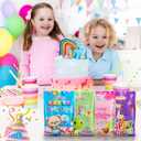 QOIUSO 50 Pcs Birthday Party Favor Bags for Boys & Girls: Lovely Happy Birthday Goodie Bags with Handles for Return Gift Wrapping, Packaging Candy Treat Toys and Party Favors (6.5 x 9.8 Inches)