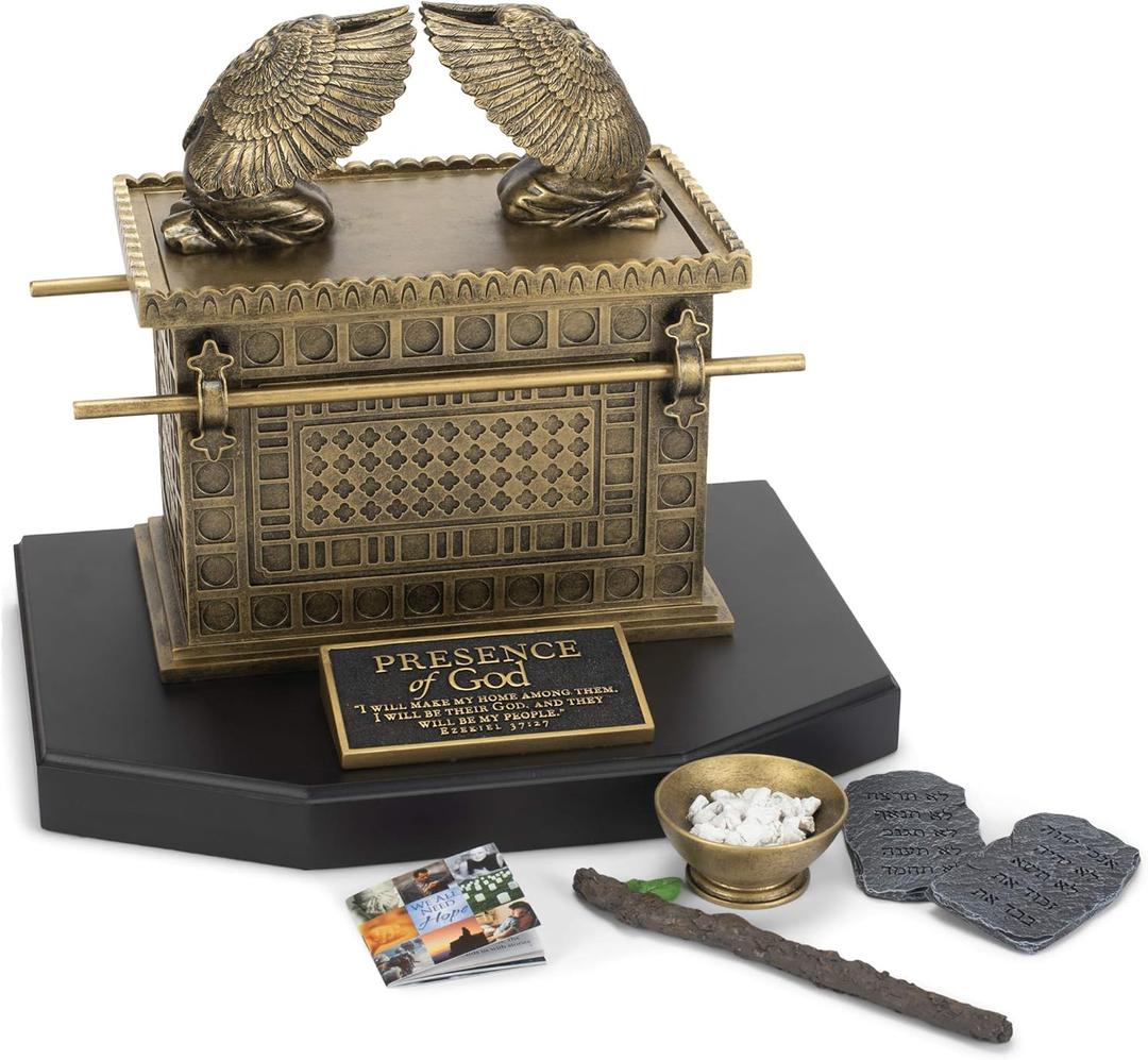 Lighthouse Christian Products Ark of The Covenant Antique Gold Tone 4.5 x 7 Hand-Cast Resin Mounted Sculpture