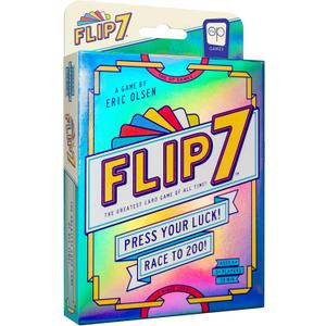 USAOPOLY Flip 7, The Ultimate Blend of Press Your Luck & Strategy, Fast-Paced Addictive Card Game,Quick to Learn & Easy to Teach,Perfect for Game Nights, 3+ Players, Ages 8 & Up, 20 Minutes Play Time