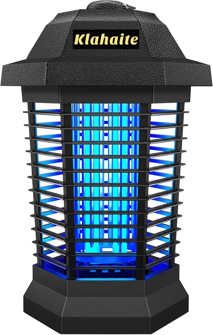 Klahaite Bug Zapper Outdoor, Electric Mosquito Zapper, Fly Zapper Indoor Fly Traps, Mosquito Repellent Outdoor Patio and Backyard Covers 1/2 Acre, 3 Prong Plug, 4200V, ABS Fireproof Plastic Outer