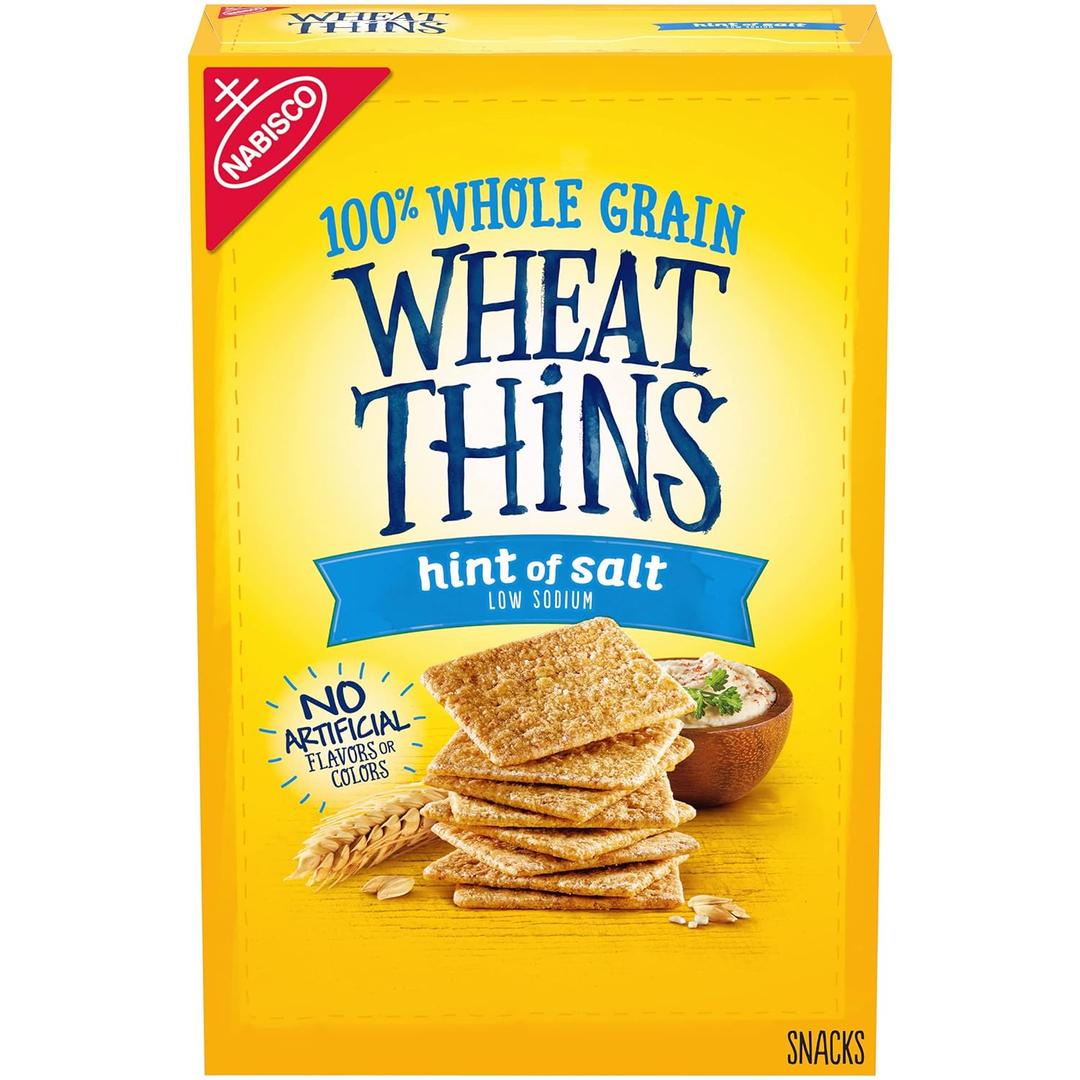 Wheat Thins Hint of Salt Low Sodium Snacks, Whole Grain Wheat Crackers, Snack Crackers, 8.5 oz