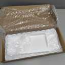2 Pack Scalloped White Acrylic Bathroom Vanity Tray for Counter Clear Acrylic Trays for Organizing Perfume Sponge Soap Makeup Storage Holder Toilet Tray ( White ,Large: 11"L x 5"W + Middle: 8"L x 4"W)