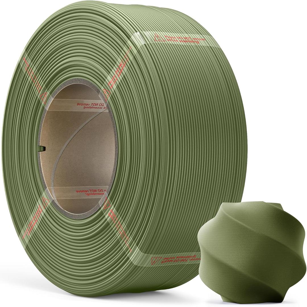 Matte PLA Refill Filament 1kg (2.2lbs) for Reusable Spools, 1.75mm Spool-Less 3D Printing Filament, Compatible with Bambu Lab 3D Printers  Dark Green