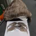 Lacey Wigs LW382DBNGY Mark Twain Wig Mustache Eyebrow Set44; Dark Brown Grey 51