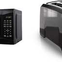 Emerson 0.7 CU. FT. 700 Watt Black Microwave Oven (MW7302B) and BLACK+DECKER 2-Slice Extra Wide Slot Toaster