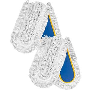 LDREAM 24" Commercial Dust Mop Replacement Pads, Industrial Cotton Mop Head Cotton, 2 Pack, Blue