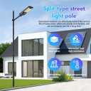 Street Light Pole 20Ft Tall, Outdoor Solar Street Lamp Post with Base,Sub-Assembly of Street Light Poles for Backyard, Street, Patio,Park,Parking,Walkway (20FT Black 114+76mm)