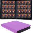 1000+ Pockets Trading Card Binder, 16-Pocket Card Ablum Compatible with MTG,Sports Cards & Other Standard Size Trading Cards (Light Purple)