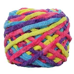 Plush Chenille Chunky Yarn for Crocheting 100g(54.6yd) - Bulky Thick Fluffy Yarn for Knitting- Soft Velvet for Baby, Blanket Knitting Blanket Yarns- Amigurumi Yarns (Reddish Blue)