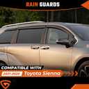 Rain Guards Compatible with Toyota Sienna 2021 2022 2023 2024 2025 2026, Tape-On Extra Durable Side Window Visor Deflectors 2021-2026 Sienna Rain Guard Black 6 PCS