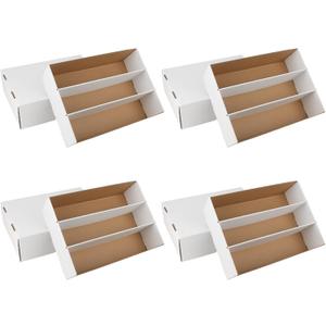 4 Pack Trading Card Storage Box, 2340 Count Card Storage Box White Sports Cards Storage Box Card Organizer Box Trading Card Box for Storing Protecting and Organizing Soccer Basketball Game Cards