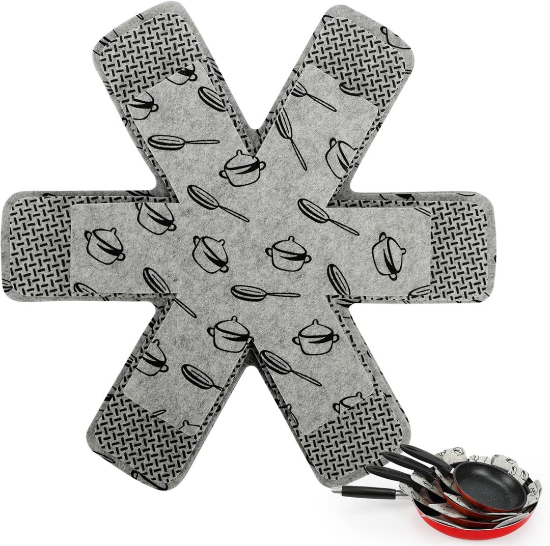 BOYAN Pot and Pan Protectors, Thicker Felt Pot Protectors for Stacking, Set of 12 & 3 Different Sizes, Cookware Accessories, Pan Separators for Stacking Skillet Ceramic Saucepan Glassware