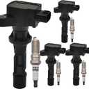UF540 Ignition Coil Pack L3G2-18-100B and Iridium Spark Plugs 90083 Set of 4 Fit For Mazda 3&6 2006-2013,MX-5 Miata 2006-2015,CX-7 2007-2012,MX-5 2006-2008 2010-2012,3 Sport 2.0L 2.3L 2.5L L4
