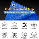 TARPAL 40x40 feet Blue tarp, 8mil Medium Duty tarps Waterproof, Tear Resistant with Metal Grommets, Suitable for Outdoor Tent Emergency rain Cover,Floor tarp,and Other uses.