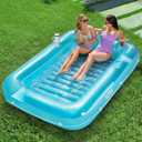 SLOOSH Inflatable Tanning Pool Lounger Float, 85" x 57" Extra Large Pool Floats Adult with Pillow, 4 in 1 Suntan Tub Raft Floatie,Sunbathing Bed Lounge for Water Blow Up Ball Pit Party Gifts, XL-Blue