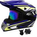 SanQing Youth/Kids Off-Road,Dirt Bike Helmets-DOT Approved (CX-Blue, L)