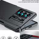Vizvera for Samsung Galaxy Z Fold 6 Case Wallet, RFID Cards Holder [S Pen Holder] [Camera Cover] Shockproof Silicone Protective Phone Case for Z Fold 6 2024-Black