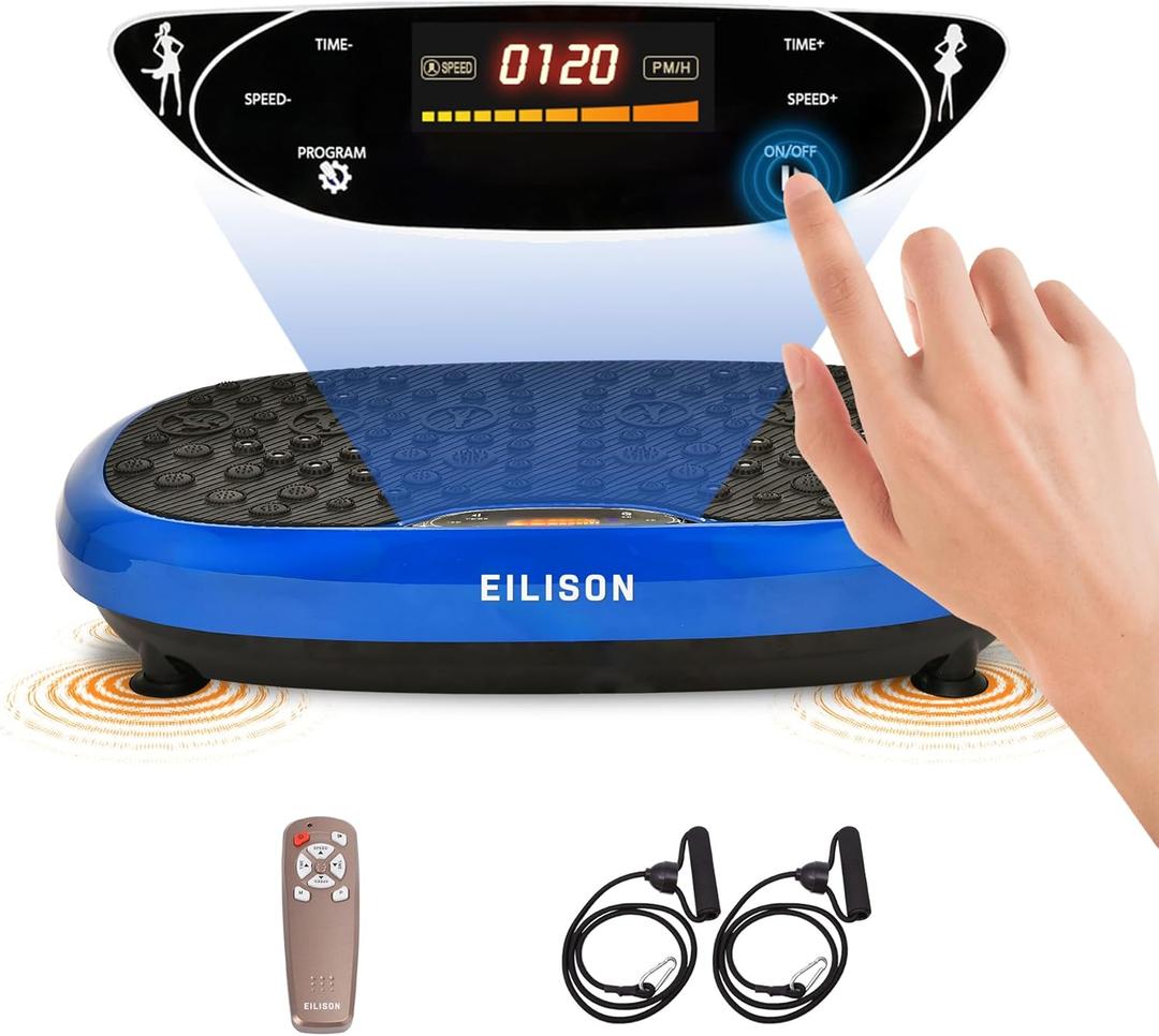 EILISON FitMaxx 3D XL Vibration Plate Exercise Machine - Whole Body Workout Vibration Platform w/Loop Bands - Lymphatic Drainage Machine for Weight Loss, Shaping, Wellness, Recovery