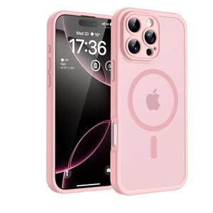 TOCOL for iPhone 16 Pro Max Phone Case Compatible with Magsafe Full Camera Protection Drop Protection Magnetic Translucent Matte Back Bumper Phone Case for 16 Pro Max 6.9Inch （Light Pink）