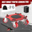 Upgraded Furniture Dolly Movers 5 Wheel Heavy Duty 2000LBS Capacity Carbon Steel Panel 360 Rotating Casters Furniture Slider for Sofa Refrigerator Piano (Red, 6in)