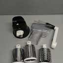 Cambom Rotary Cheese Grater Hand Crank Cheese Shredder for Fresh Cheese, Vegetable, Nuts,Non-slip Suction Base, Free Cleaning Brush Three Blades, Black