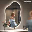 SMIROR Irregular Backlit Bathroom Mirror with Lights 40 x 24, Asymmetrical Cloud Led Lighted Vanity Mirror for Wall, Anit-Fog, Dimmable, Memory Function (Horizontal/Vertical)