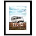 PEALSN 11x14 Picture Frame, Display Pictures 8 x 10 Mat with Real Glass Front and Black Backboard, Wall Gallery Photo Frames for Wall Mounting or Tabletop Display