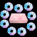 9 Pcs Light Up White Scrunchies, 3 Light Modes Halloween Led Hair Tie, Light Scrunchy for Girls, Glow Bands Ponyair Htail Holder Glow in the Dark Hair Accessories Neon Rave party supplies (White)