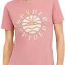 Spyder Women's Retro Sunset Graphic Short Sleeve Tee T-Shirt (Pink, M)