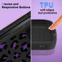 KANGHAR for iPhone 16 Pro Case Cute Leopard Design Soft Flexible TPU Large Window Camera Lens Protector Phone Case Protective Cover Black and Purple Cheetah Print