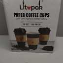 LITOPAK 100 Pack 16 oz Paper Coffee Cups with Lids, Black Disposable Coffee Cups with Lids, Sleeves and Stirring Sticks, for Parties, Picnic, Travel, and Events