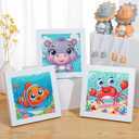 GQYCZZ Animal Diamond Painting Kits for Kids/Beginners, Diamond Art Gem by Number Kits Arts and Crafts for Kids, Mosaic Kits DIY Full Drill Painting Kit for Home Wall Decor 6 Pieces 6" X 6"