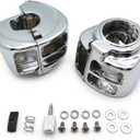 Silver Switch Housings Cover Compatible with Harley Davidson Dyna Sportsters Softail V-Rod Touring 2009-2013