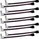 10pcs RGB 5050 LED Strip Connector 4 Pin LED Tape Connector LED Ribbon Jumper LED Adapter Cable to Connect 10mm Wide RGB 5050 LED Strip to LED Controller or LED Strip, 17cm/6.7in Long
