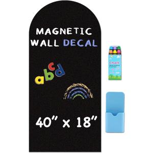 Arch Magnetic Wall Decal - 40" x 18" Matte Finish Chalkboard Sticker for Wall - Magnetic Board for Playroom, Home Classroom(Black)