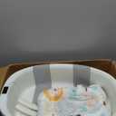 Collapsible Baby Bathtub - Large Baby Bath Tub with Thermometer & Cushion | Travel Portable Newborn Infant Bathtub | Foldable Toddler Bathtub for Baby 0 to 36 Months (Grey)