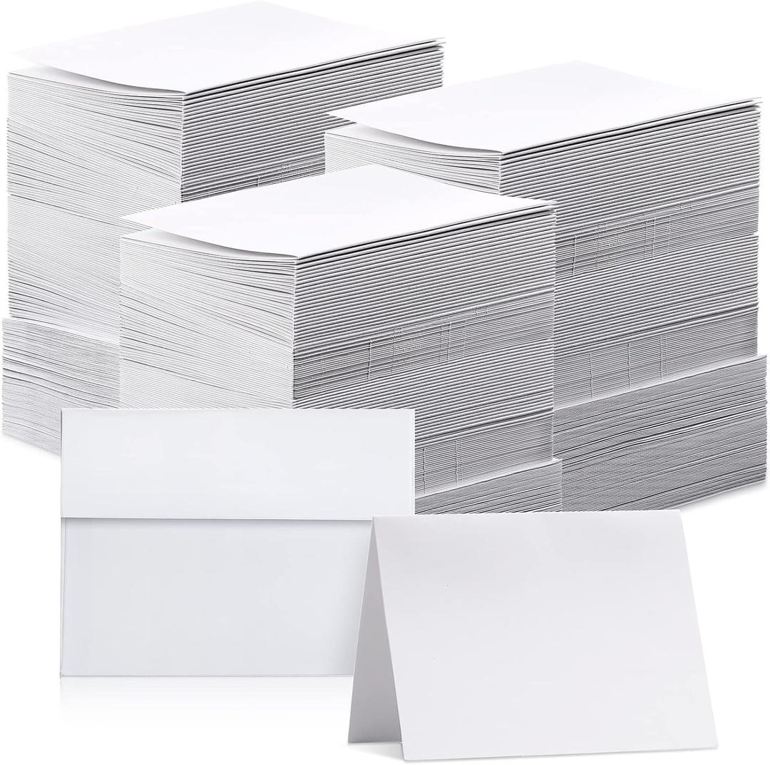 Fainne 300 Sets Heavyweight Blank White Cards and A2 Envelopes Printable Postcards Folded Card Stock for DIY Greeting Wedding Business Invitations Bridal Shower Birthday Occasion(4.25 x 5.5 Inch)