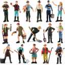 16Pcs Little Farmer People Figures, Plastic Farm Keeper Figurines Realistic Hand Painted Farmer People Figurines Preschool Educational Learn Cognitive Christmas Toys for Kids