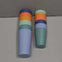 HEYCOME 12 Pcs Wheat Straw Cups, 6 Pcs 20 oz & 6 Pcs 14 oz Unbreakable Drinking Cups, Reusable Plastic Cups Sets, Bpa Free, 6 Colors