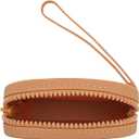 Small Square Portable Silicone Makeup Bag for Women Girls, Small Travel Lovely Waterproof Toiletry Cosmetic Bag, Zipper Closure Organizer Makeup Case with Handle (Light Brown)