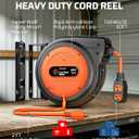 DEWENWILS 20 Amp Retractable Extension Cord Reel 40FT, ETL Listed,Orange