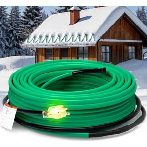 HEATIT Self Regulating Heating Cable Roof Deicing and Pipe freeze Protection Pipe Heat Cable for Metal And Plastic Pipes ETL Certified 120V 90FT