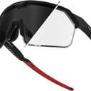 CHAMELO Shield Dual-Tint Sports Sunglasses (Matte Black Frame, Smoke Lenses)