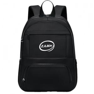 ZJLBDH 25L Classic Backpack, Polyester, Water Resistant, Multiple Front Zippered Pockets, Padded Back, Adjustable Straps (Black) Pack Of 5