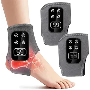 Foot Advanced Renew Triple Method Massager for Neuropathy and Plantar Fasciitis, Cordless Foot Massager with Heat and Vibration, Portable for Home Travel Use（Gray 2pcs）